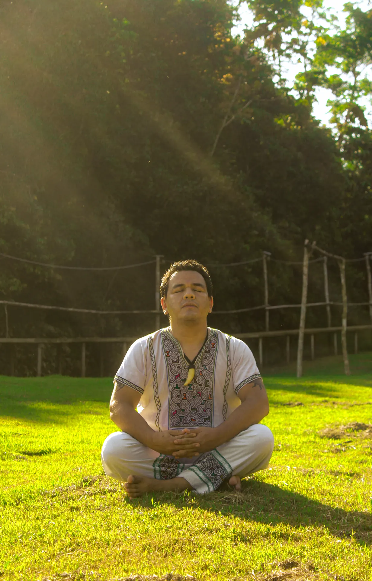 Master shaman Denis Montes in the jungle